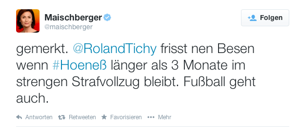 Hoeneß darf an die frische Luft und der Besen vom Teller