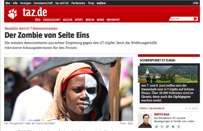 G7-Gipfel: Schauspieler als Demonstrationsdarsteller