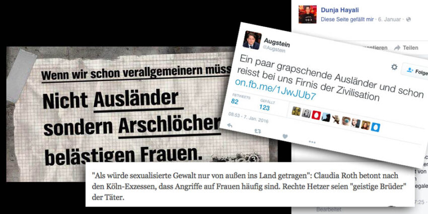 Nicht Ausländer sondern Arschlöcher belästigen Frauen