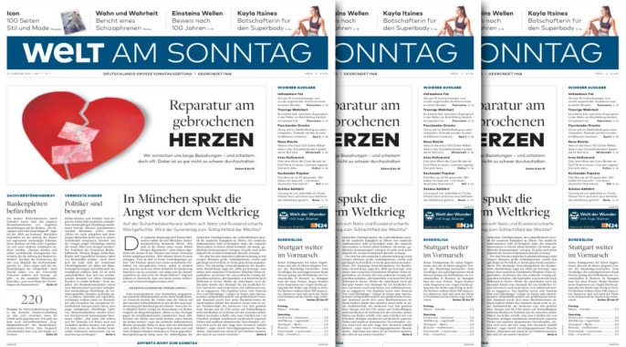 WELT AM SONNTAG Nr. 7 – Viele schöne Bilder, die einen von den unschönen erholen lassen