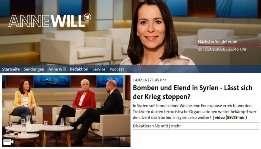 Bei Anne Will: Syrien ohne Perspektive