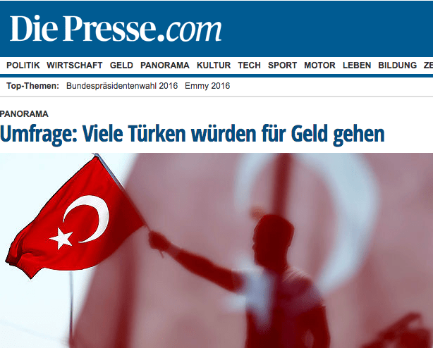 Die Presse aus Wien: „Viele Türken würden für Geld gehen“