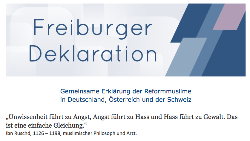 Gemeinsame Erklärung der Reformmuslime in Deutschland, Österreich und der Schweiz