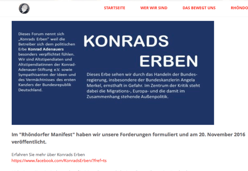 Dokumentation: Rhöndorfer Manifest der Interessengemeinschaft „Konrads Erben“