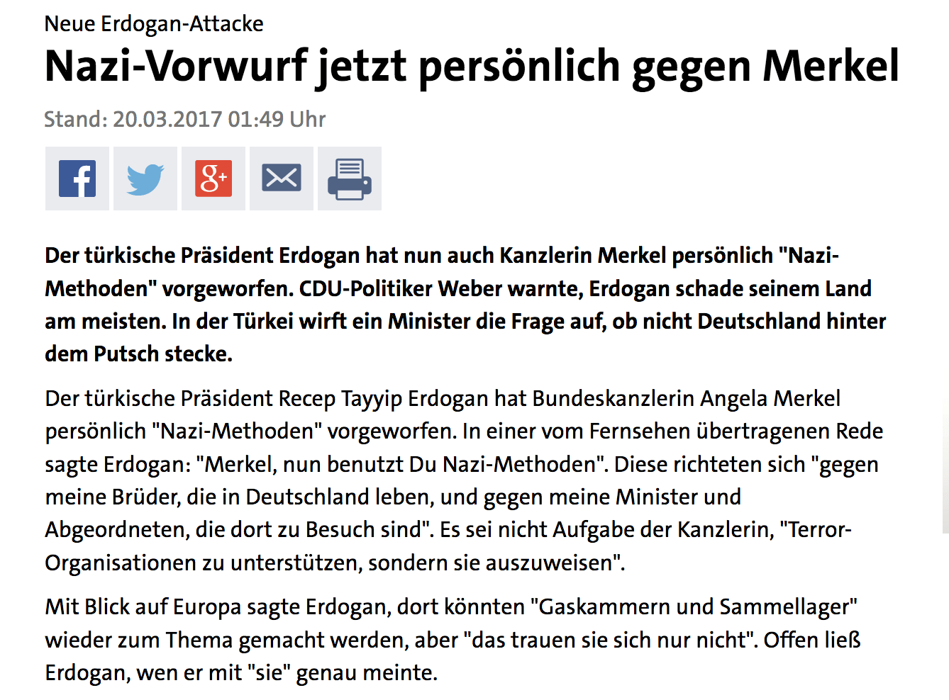 Merkel will nicht „Nazi“ genannt werden