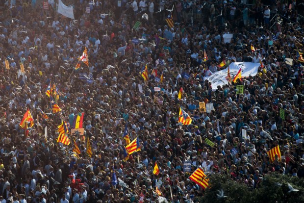 Bei Demo in Barcelona demonstriert Katalonien Unabhängigkeit