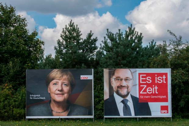 Plakatwerbung von CDU und SPD – Gesicht und Sicht