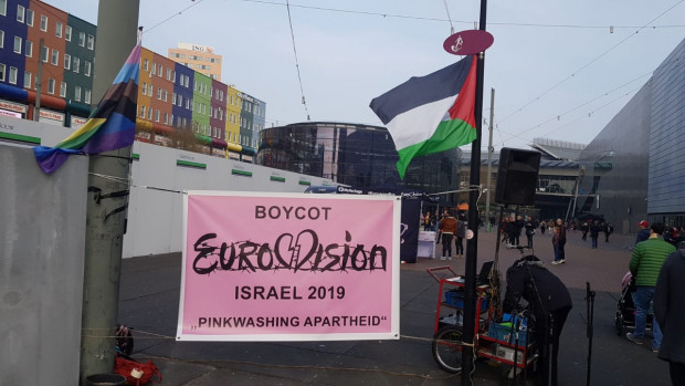 Demonstration in Amsterdam gegen Eurovision Song Contest in Israel