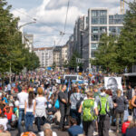 Unter den Demonstranten: Friedefreude, Kaiserflagge
