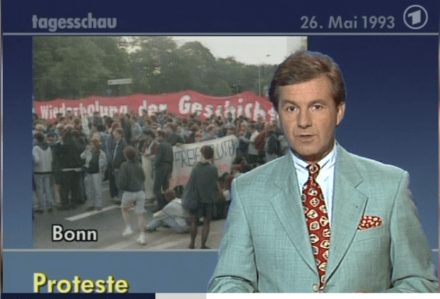 Bedrängte Abgeordnete beim „Asylkompromiss“ 1993