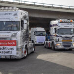 LKW-Fahrer demonstrieren gegen immer höhere Spritpreise